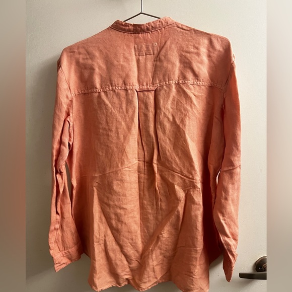 NWOT Pilcro Peach Linen Button Up - Picture 6 of 6